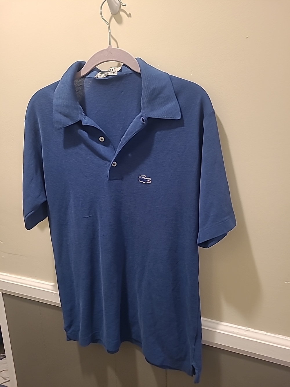 Vintage Izod Lacoste Short Sleeve Polo Shirt Blue Large L Men's READ - Picture 2 of 14